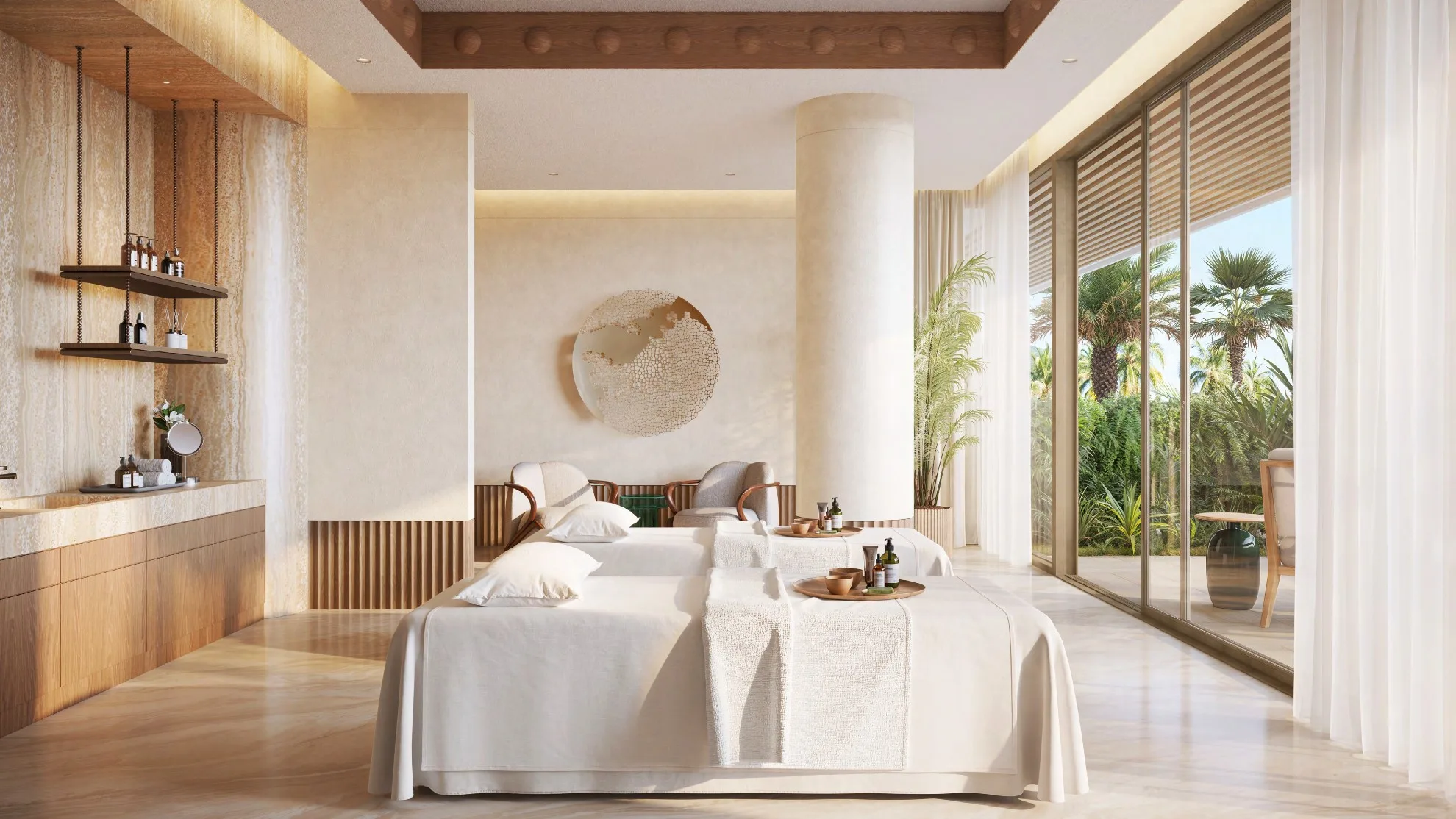 Dining in the landscape at Lunaya