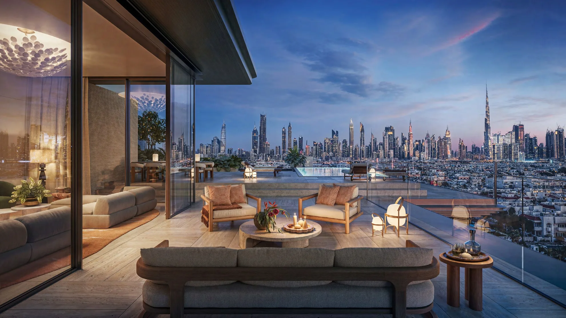 Rooftop pool at Lunaya Terraces